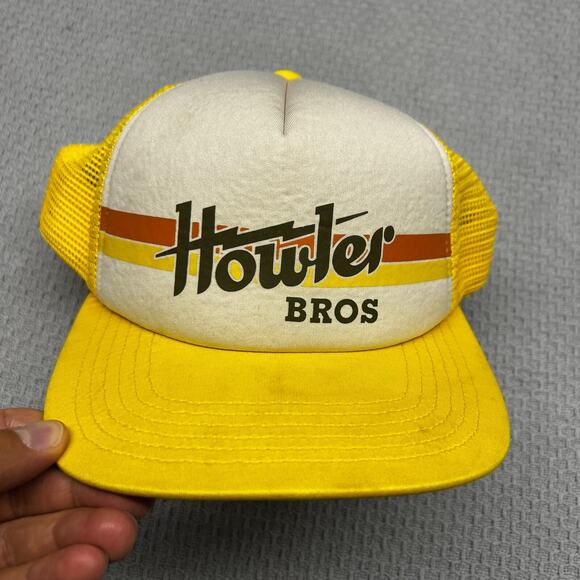 Howler Brothers Hat Adult One Size Yellow Mesh Trucker Snapback Retro - Picture 1 of 8